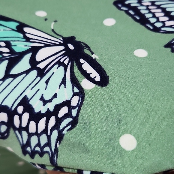 LULAROE LLR OS Butterfly On Geen Buttery Soft Legging One Size - Picture 4 of 8